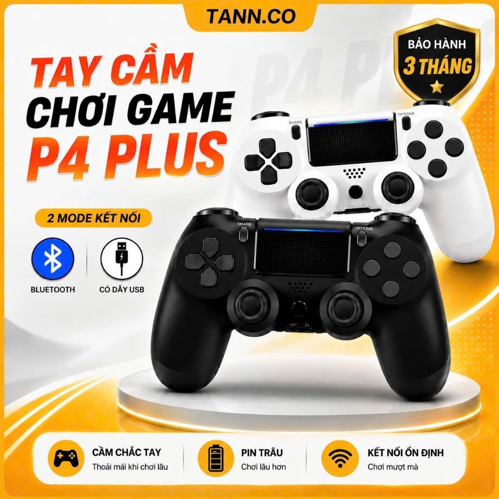 [HỎA TỐC] Tay Cầm Chơi Game Không Dây P4 Plus ,tay cầm chơi game fifa online 4 P4 Plus Kết Nối PC, L
