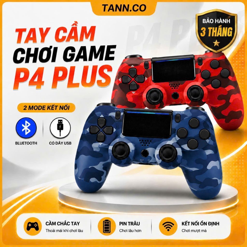 [HỎA TỐC] Tay Cầm Chơi Game Không Dây P4 Plus ,tay cầm chơi game fifa online 4 P4 Plus Kết Nối PC, L