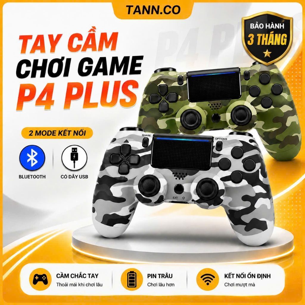 [HỎA TỐC] Tay Cầm Chơi Game Không Dây P4 Plus ,tay cầm chơi game fifa online 4 P4 Plus Kết Nối PC, L