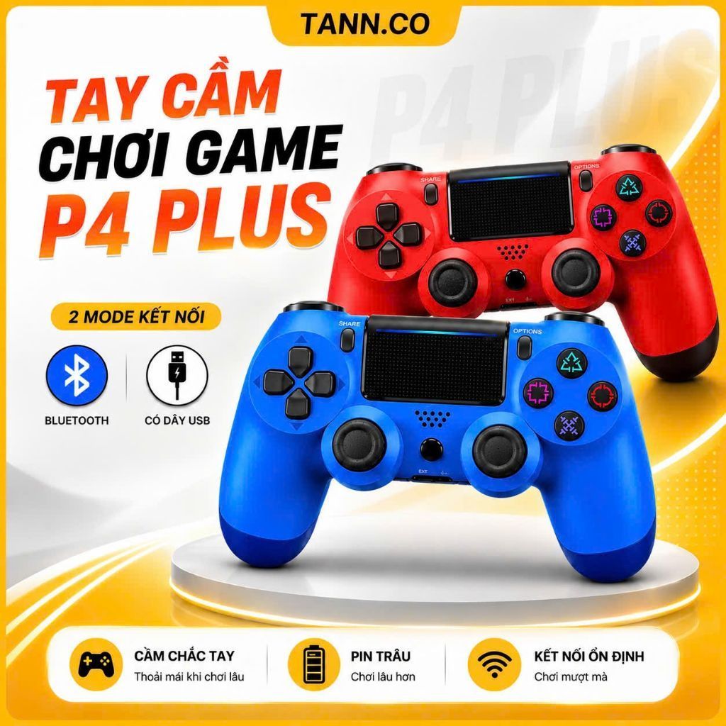 [HỎA TỐC] Tay Cầm Chơi Game Không Dây P4 Plus ,tay cầm chơi game fifa online 4 P4 Plus Kết Nối PC, L