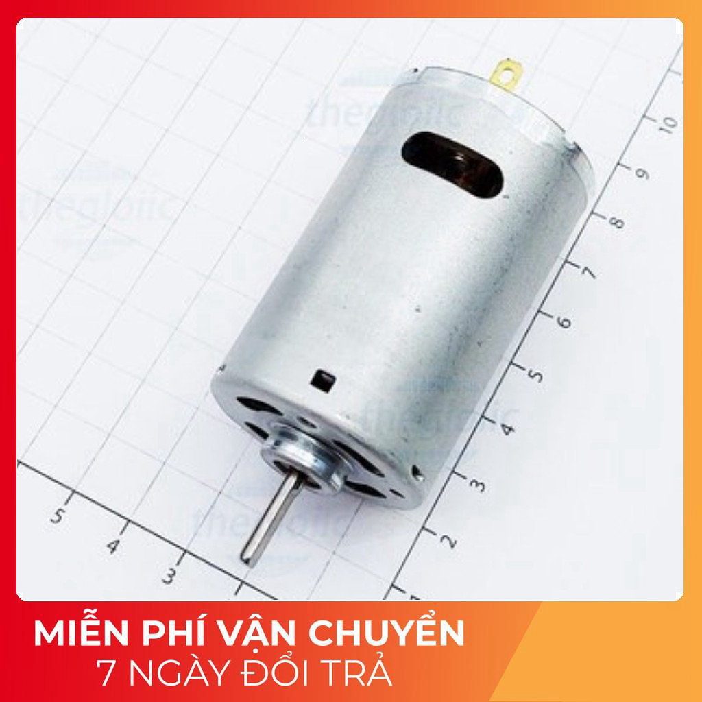 RS550 Động Cơ DC 12VDC, 8800 rpm, Trục 3.17mm Tech Linh Kiện
