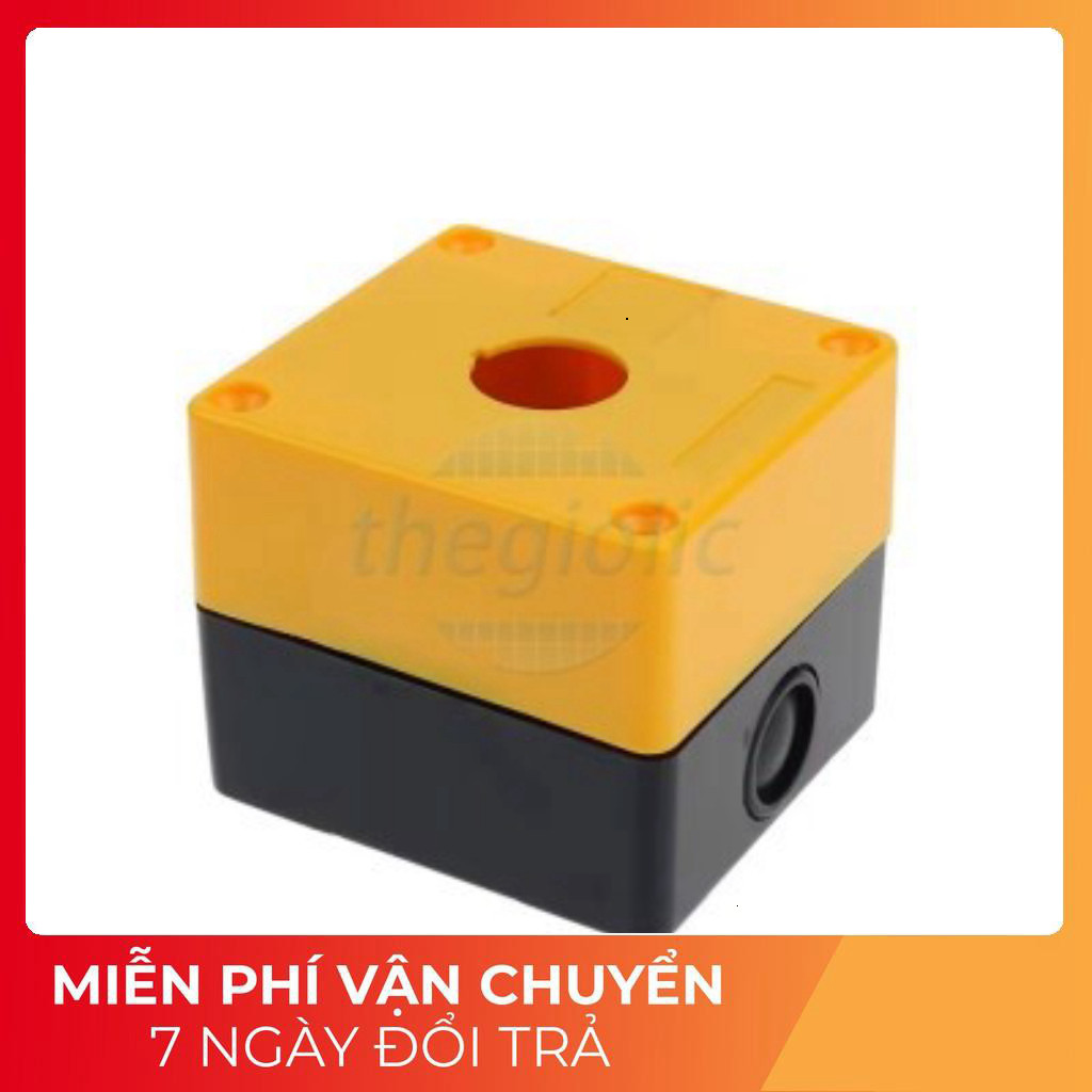 BX1-22 Hộp 1 Nút Nhấn Điều Khiển 22mm Màu Vàng Tech Linh Kiện