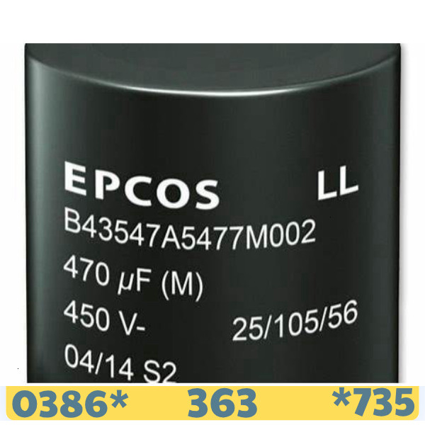 Tụ điện EPCOS B43547-A5477-M450, 450V – 470µF.
