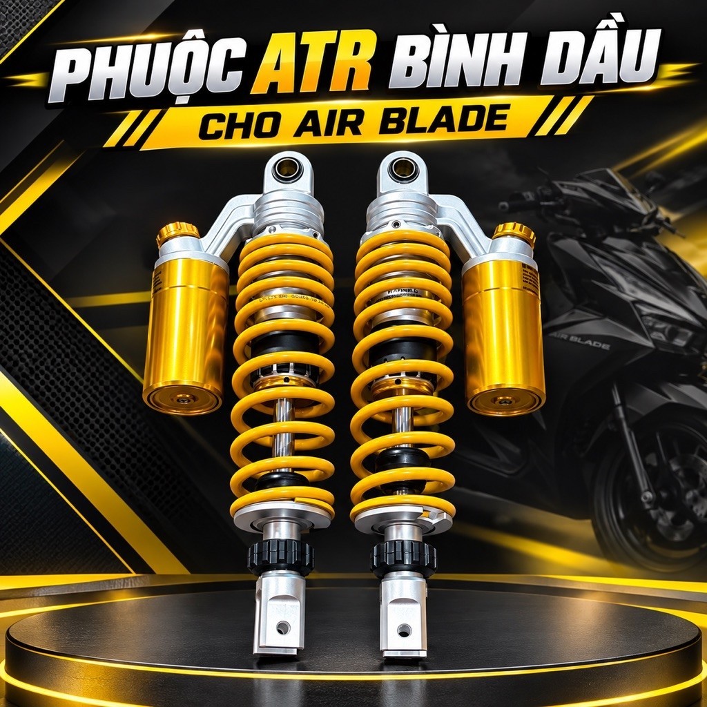 Phuộc ATR Air Blade có bình dầu - Màu vàng, Size 325mm