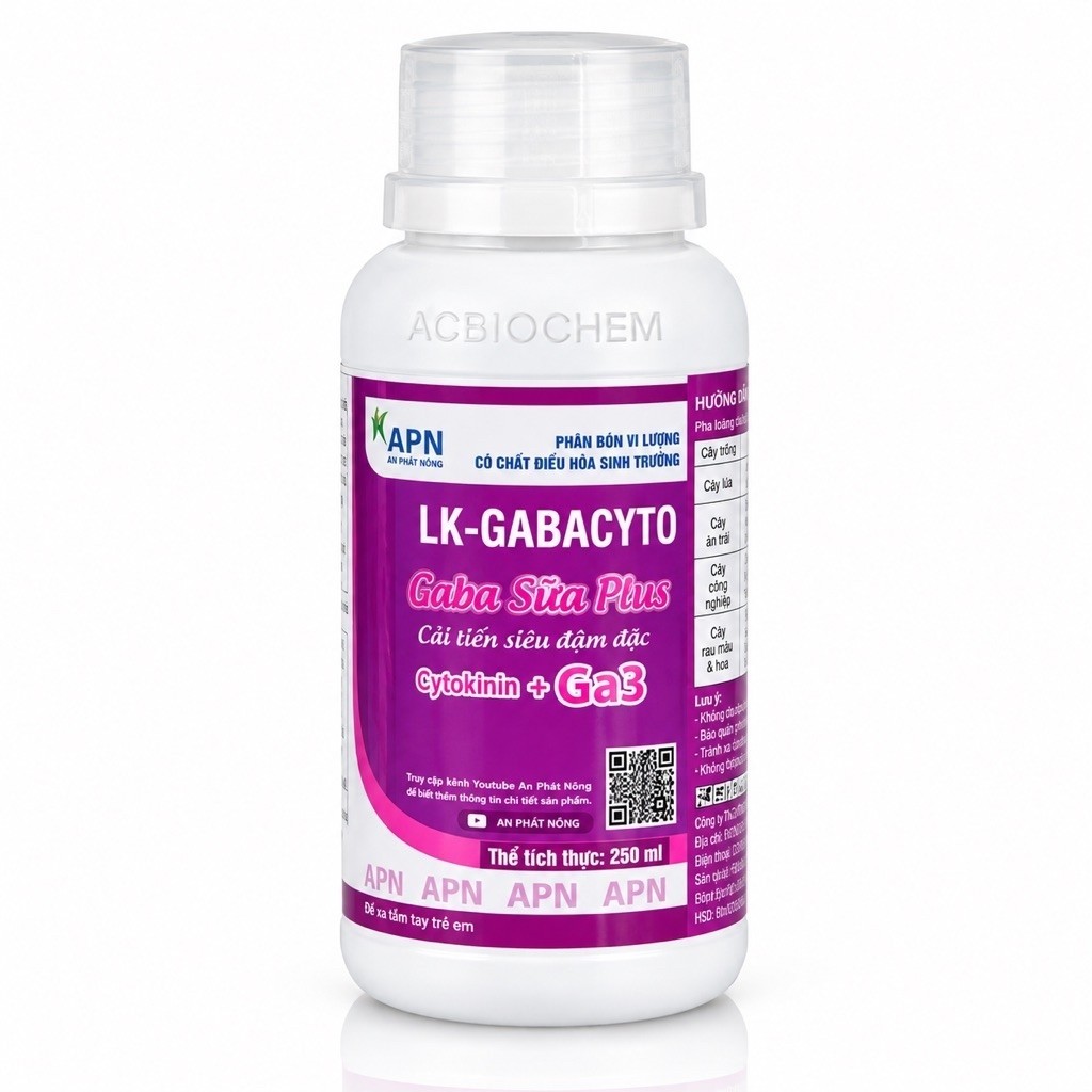 [1 chai] LK-GABACYTO GABA SỮA PLUS (250ml) – Phân Bón Lá Vi Lượng – Tăng Rễ, Đâm Chồi, Ra Hoa, Đậu T