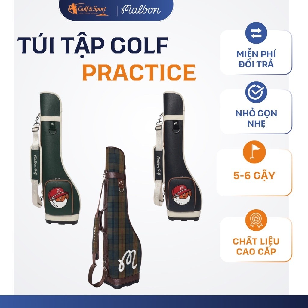 Túi Gậy Golf Malbon Sunday Bag – Malbon Golf Bag Túi Golf Đeo Vai Cao Cấp, Nhẹ, Nhiều Ngăn