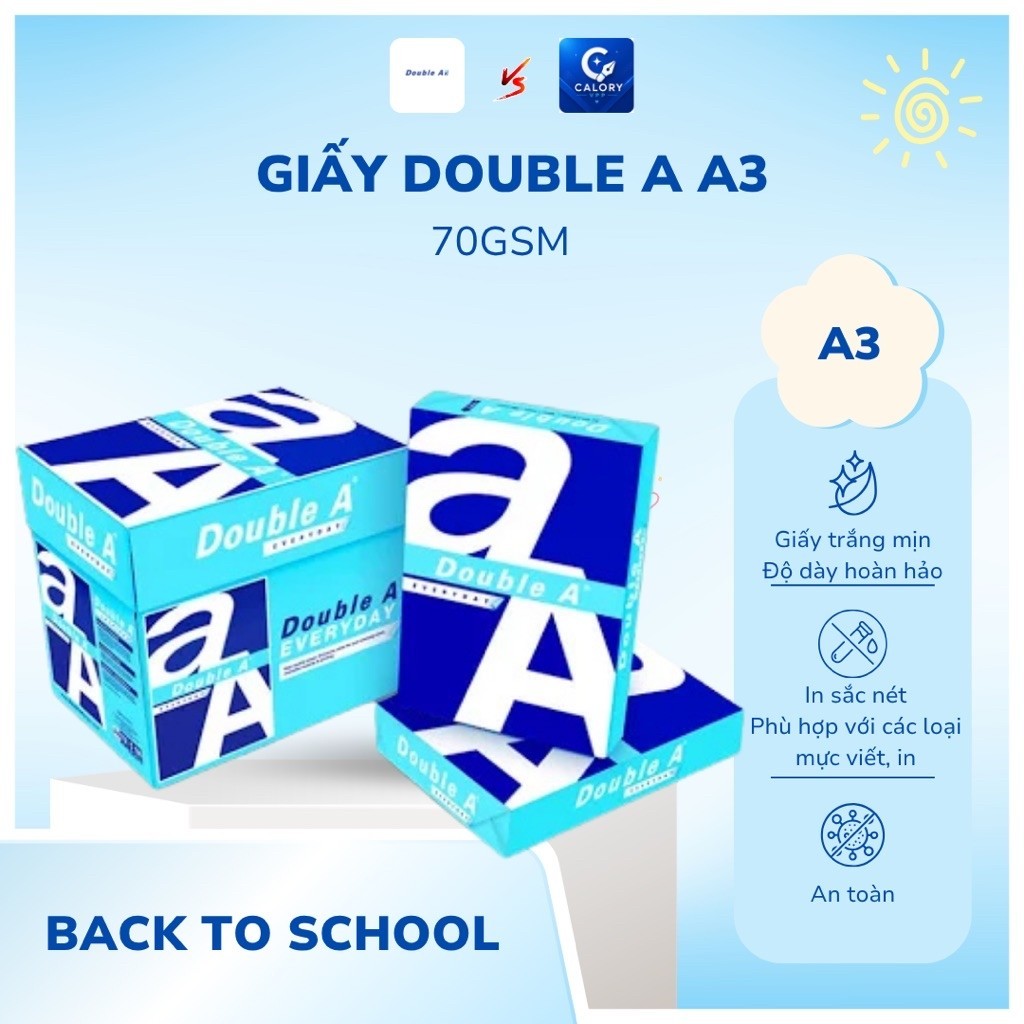 GIẤY DOUBLE A A3/A4/A5 70GSM