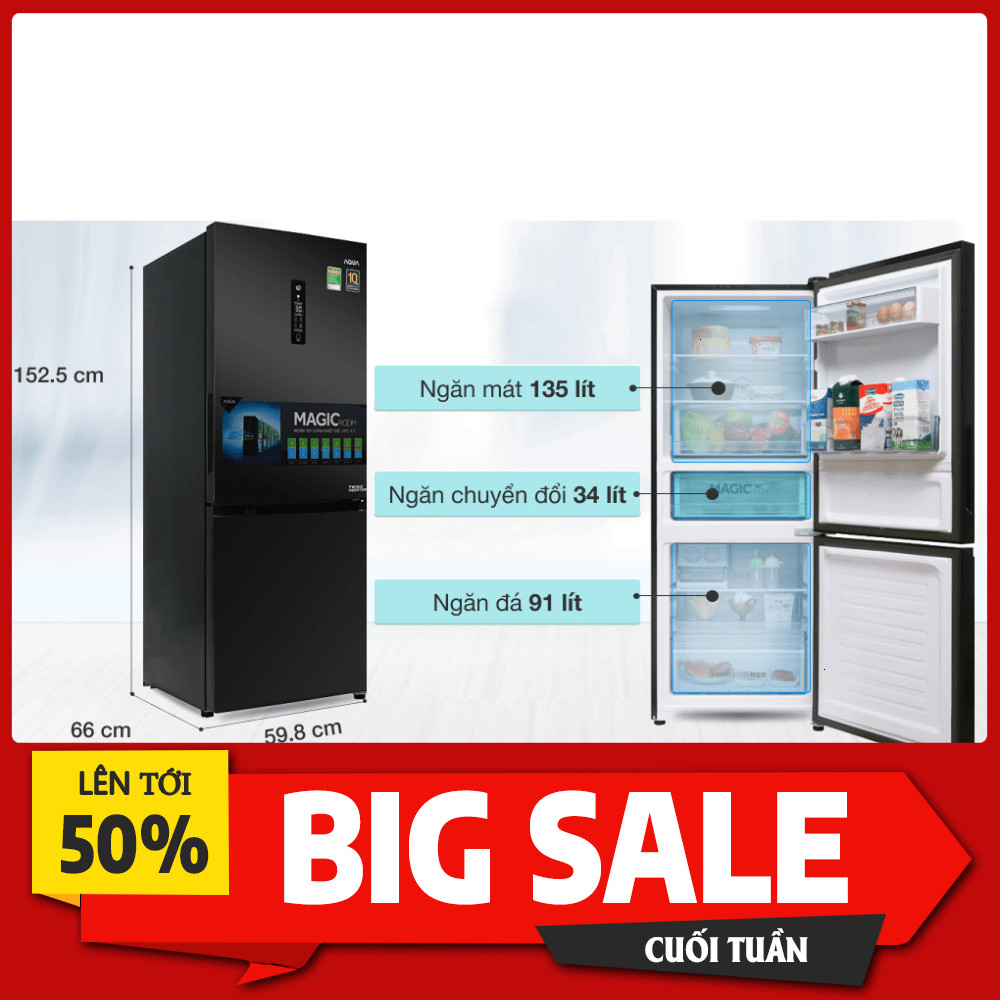 Nhắn shop đặt hàng Tủ Lạnh Aqua Inverter 260 lít AQR-I298EB BS 2 Cánh Tiết Kiệm Điện Vận Hành Êm Ái 