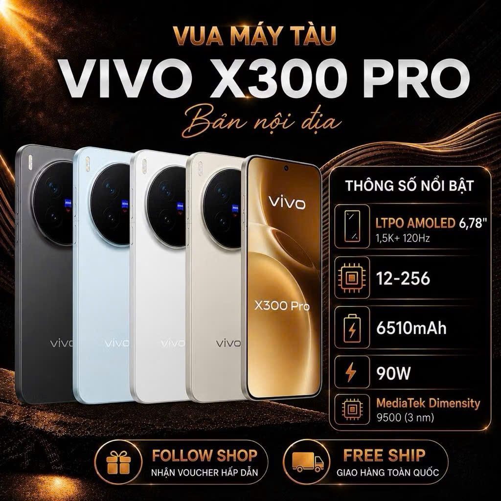 Điện thoại Vivo X300 Pro ( Nội địa) Ram 12-256gb & 12-512gb & 16-512gb Fullbox - Đẹp.