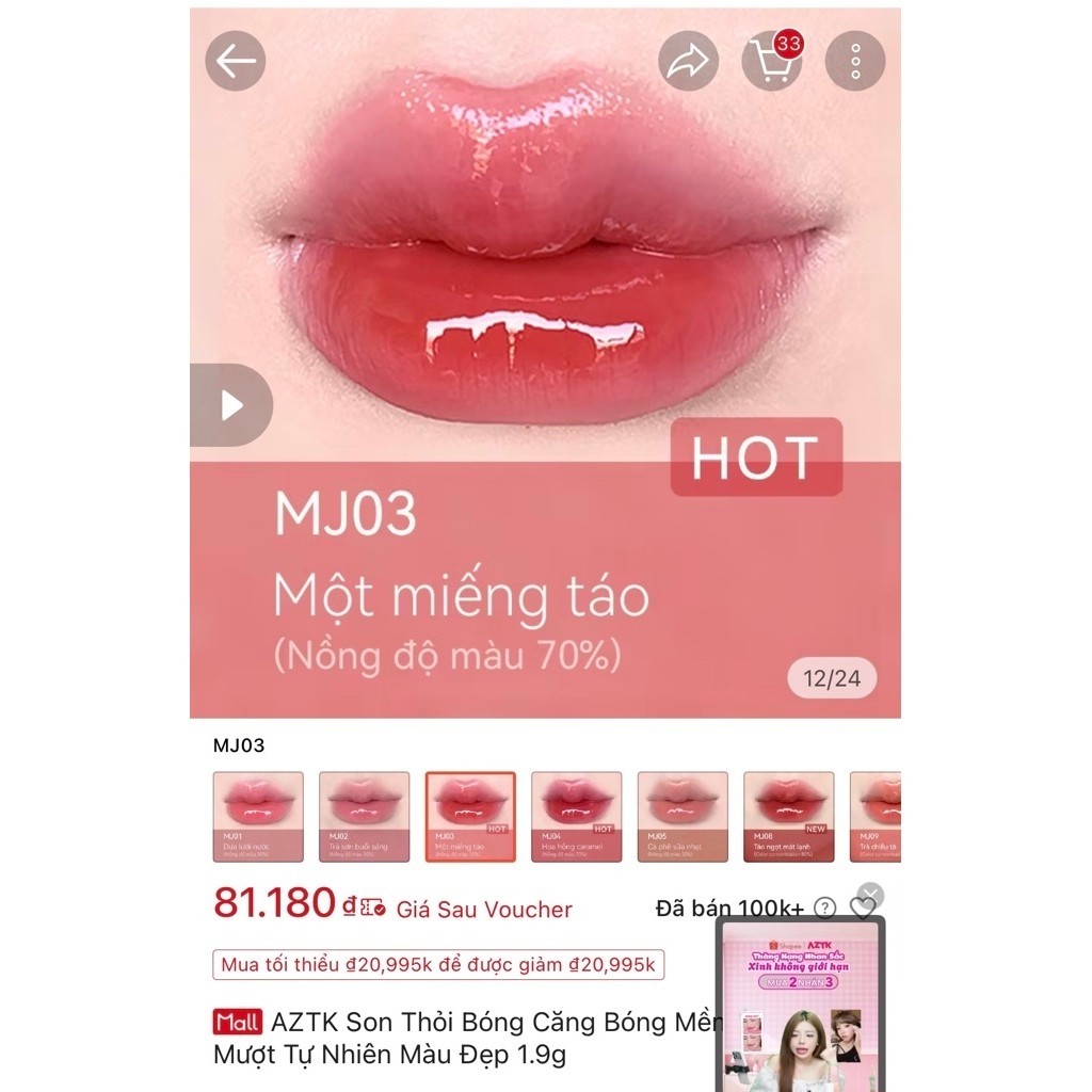 Pass Son AZTK màu MJ03