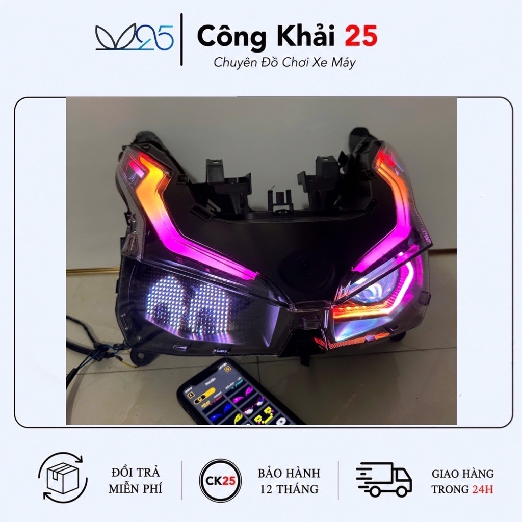 Pha Ablade 2020-2025 Độ Bi Cầu E11+ Công Suất 70w Kèm Bảng Led Ma Trận Đổi Hình Ảnh Và Hiệu Ứng Qua 
