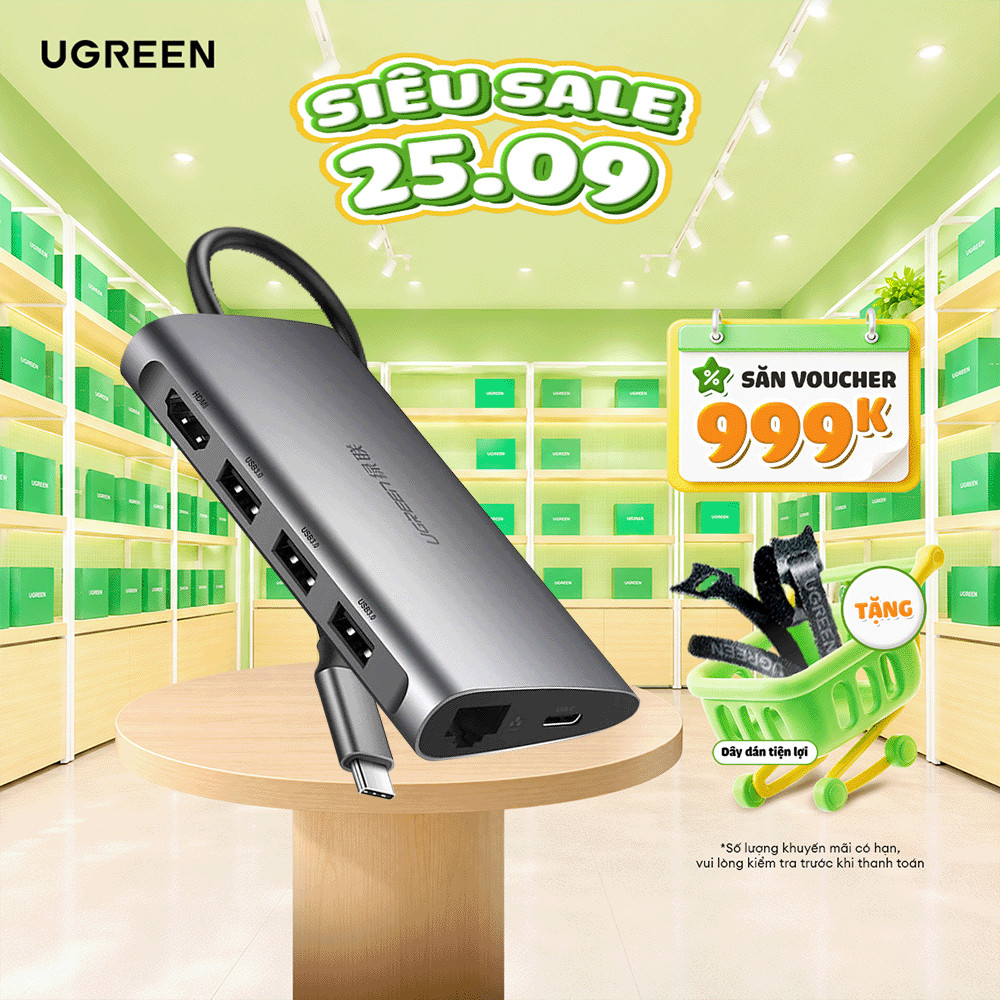 Bộ chuyển đổi đa năng UGREEN CM121 CM212 CM417  cho các thiết bị máy tính điện thoại hỗ trợ USB type
