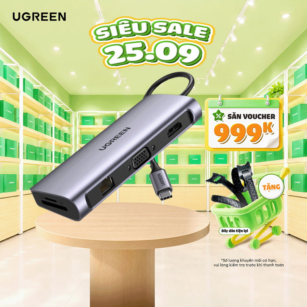 Bộ chuyển đổi đa năng UGREEN CM121 CM212 CM417 cho các thiết bị máy tính điện thoại hỗ trợ USB type 