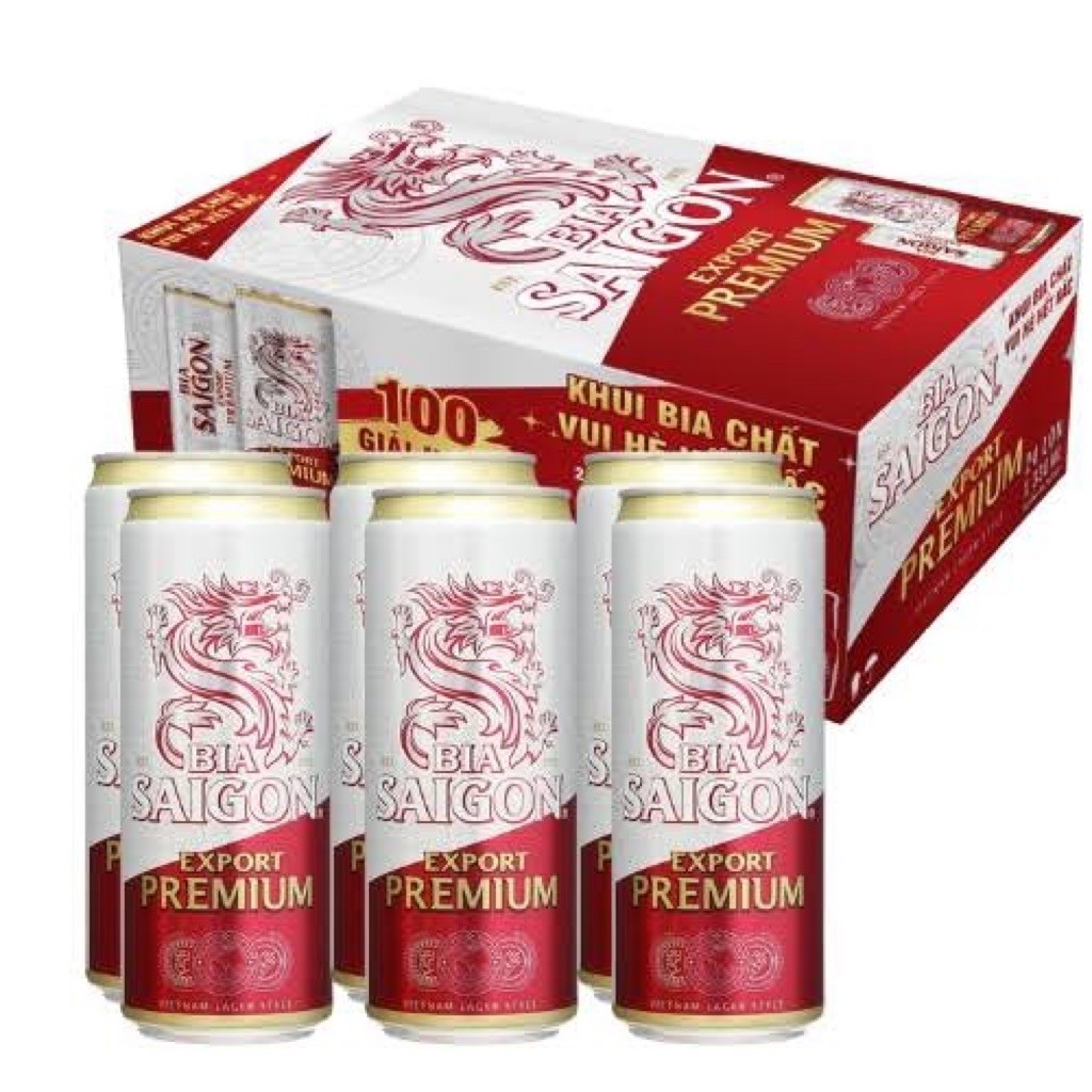 Thùng 24 Lon Bia Sài Gòn Export Premium 330ml Nồng Độ Cồn 4.8% - 24Pcs