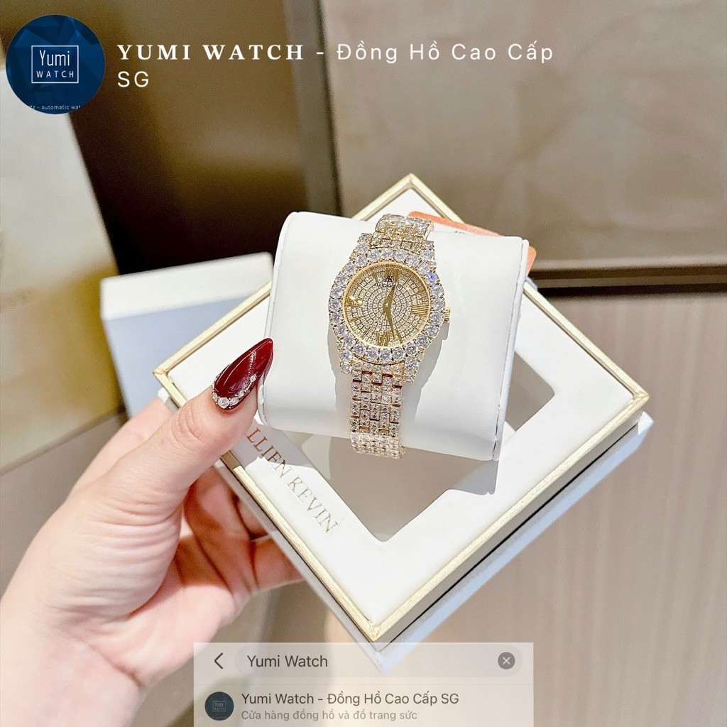 𝐂𝐇𝐈́𝐍𝐇 𝐇𝐀̃𝐍𝐆 Đồng Hồ Nữ Allien Kevin Đá Pha Lê Sang chảnh, Đính Full Đá Cao Cấp
