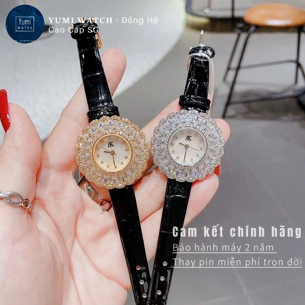 𝐂𝐇𝐈́𝐍𝐇 𝐇𝐀̃𝐍𝐆 Đồng Hồ Nữ Dây Da AK ALLIEN KEVIN Kiểu Dáng Hoa Tuyết Nữ Tính CAO CẤP FULLBOX