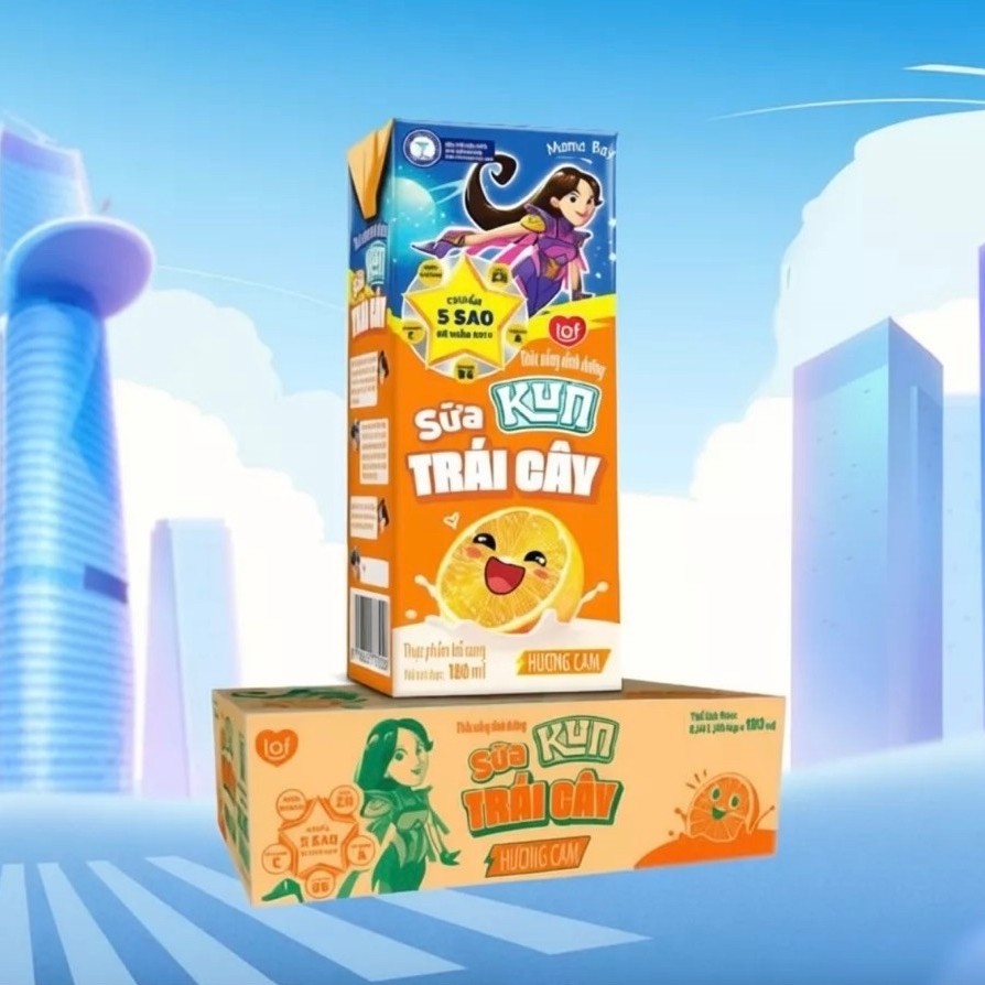Thùng 48 hộp sữa kun cam 180ml