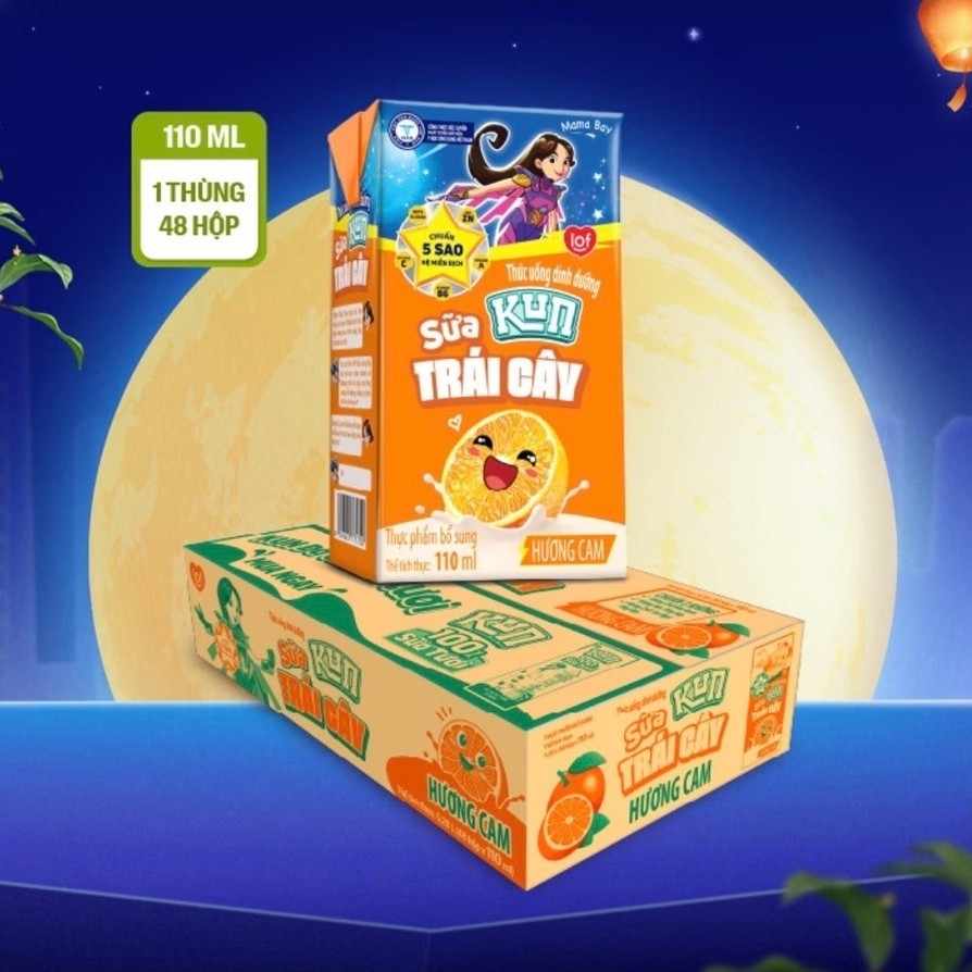 Thùng 48 hộp sữa kun cam 110ml