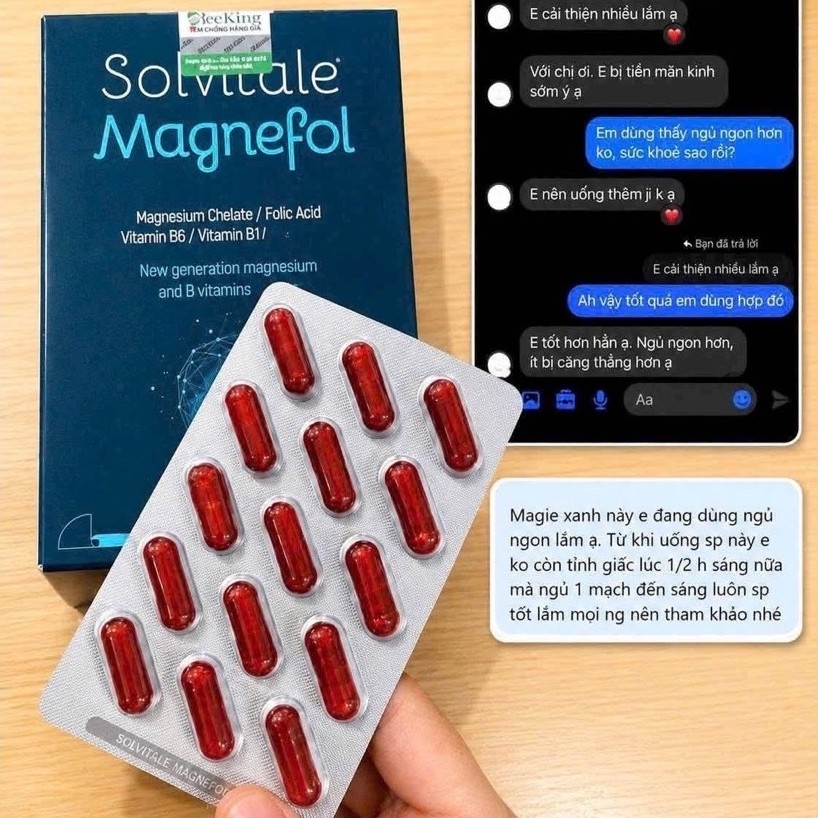 Viên Uống Bổ Sung Magie Giảm Mệt Mỏi Tăng Đề Kháng Solvitale Magnefol Latvia Vitamin B1 B6 B9 B12