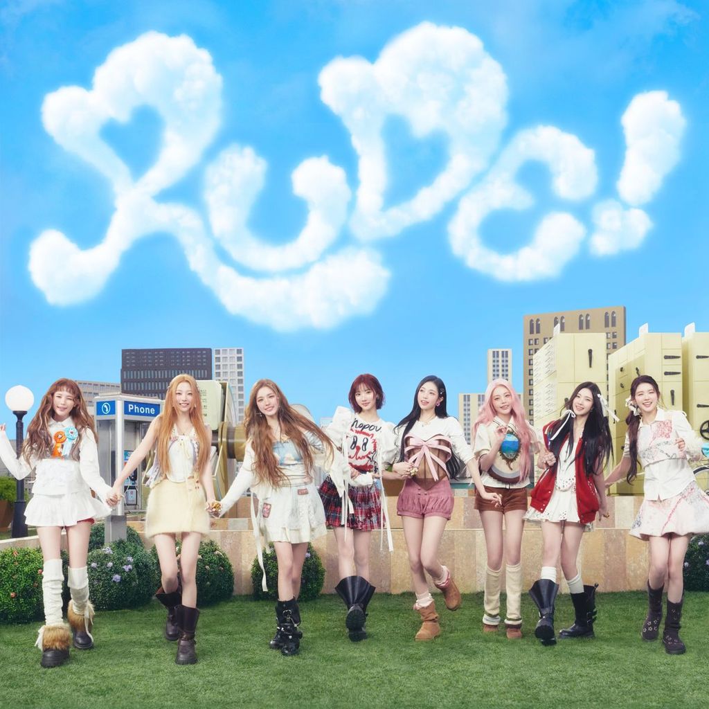(345) Tranh dán tường in hình Single RUDE của Hearts2Hearts (H2H) - Áp phích nhóm nhạc H2H có keo