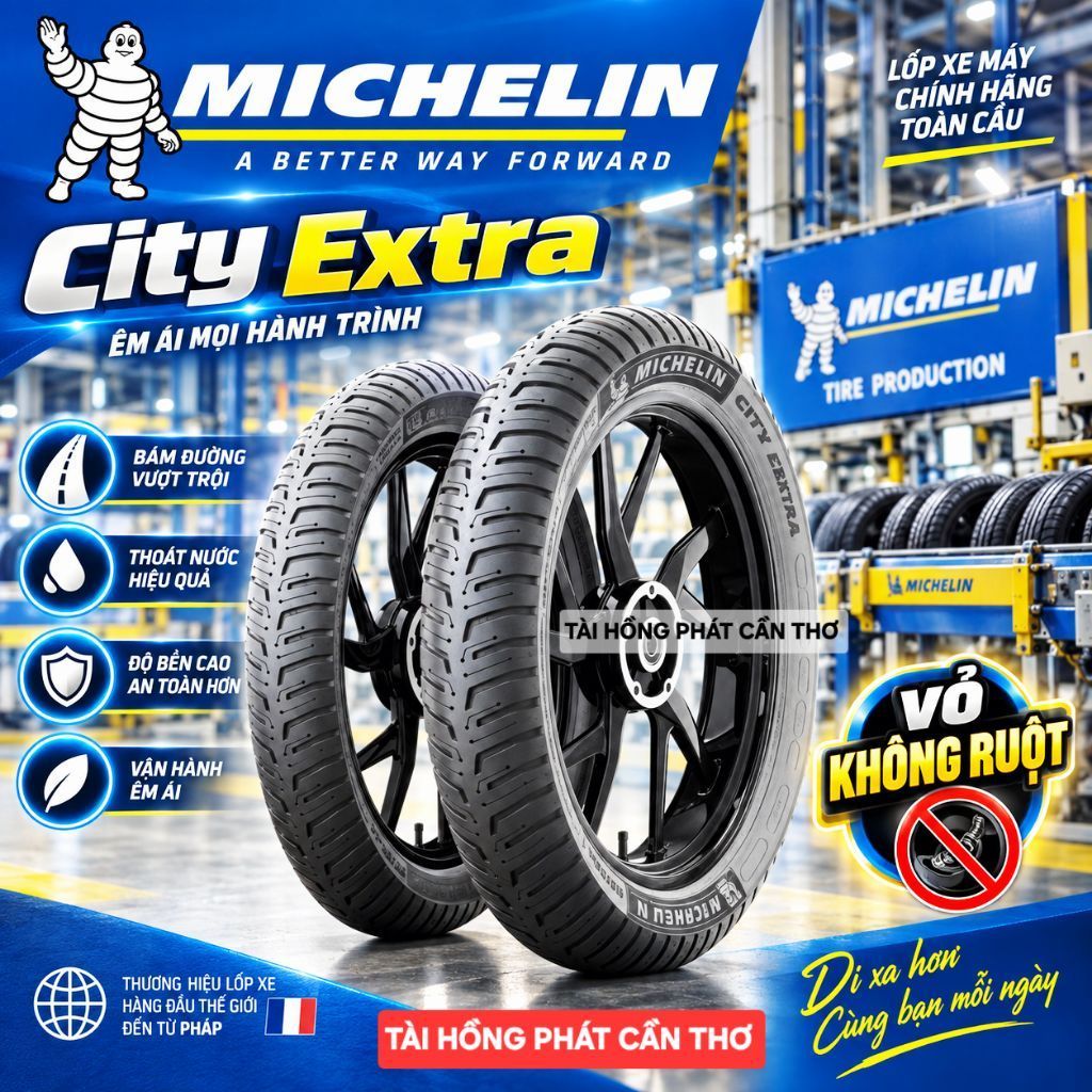 Vỏ Lốp Michelin Lead110 , Lead125 100/90-10 , 90/90-12.