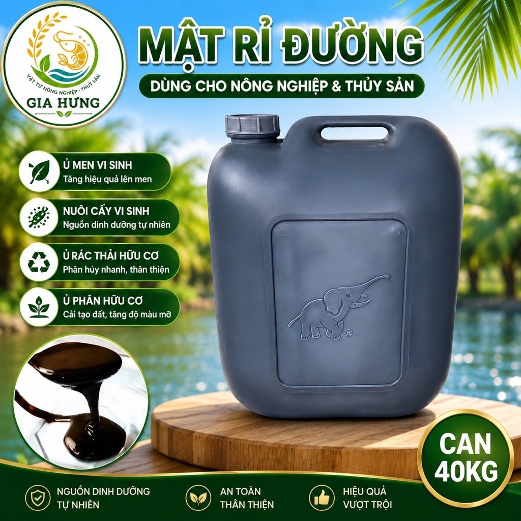 40kg mật rỉ đường dùng để ủ men, nuôi cấy vi sinh, ủ rác thải hữu cơ, ủ phân.
