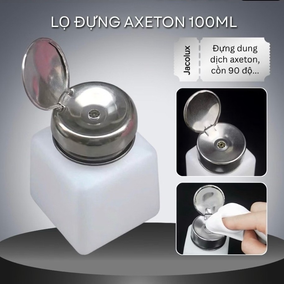 Lọ đựng dung dịch axeton nắp nhôm 100ml