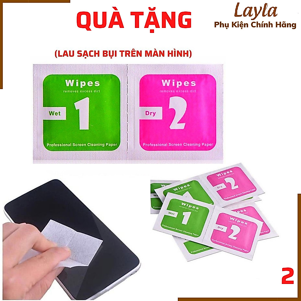 Khăn lau 1 và 2 mếng lau vệ sinh màn hình điện thoại - LayLa