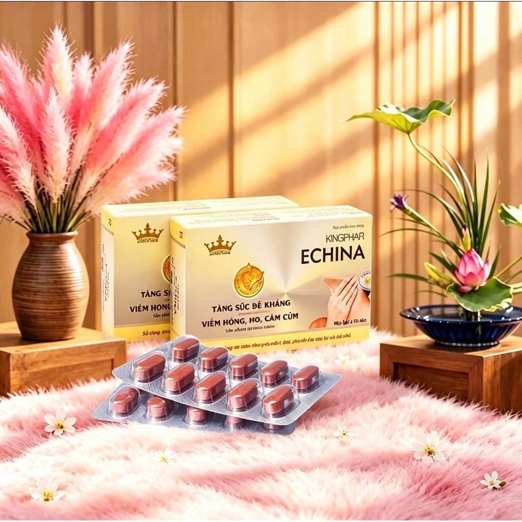 (Combo 2 hộp) Echina kingphar 1 - hộp 30 viên -Tăng cường sức đề kháng, cảm cúm, ho kéo dài
