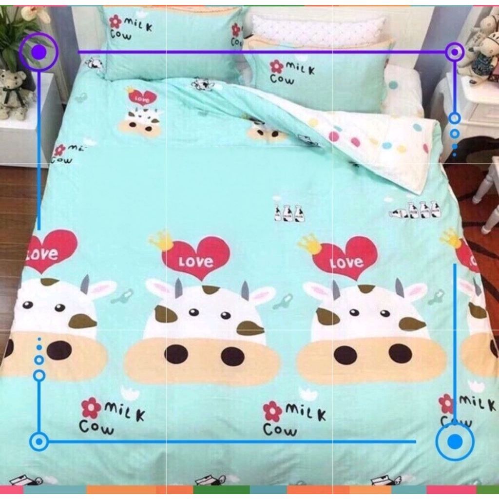 Bộ ga giường cotton 4 món 1m6x2m - ga trải giường