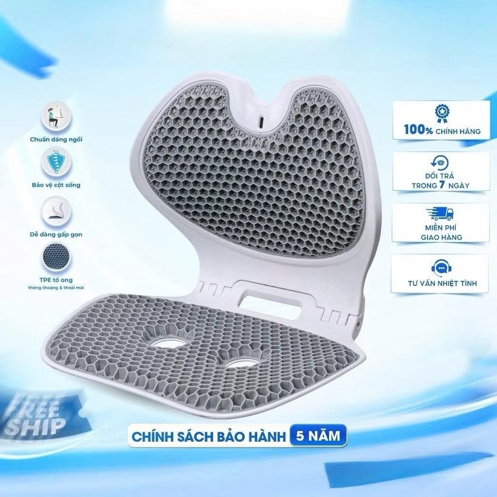 HABANA SPORT Ghế EGO công thái học gấp gọn, hỗ trợ cột sống, chỉnh dáng ngồi đúng - Xám - Xám