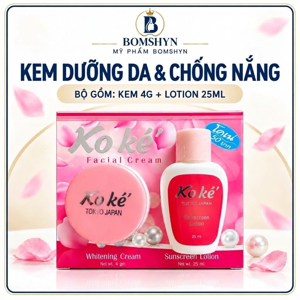Bộ kem bà nước Ko ké Thái Lan giúp dưỡng Ẩm, Hỗ Trợ Mờ Nám, Da Sáng Mịn