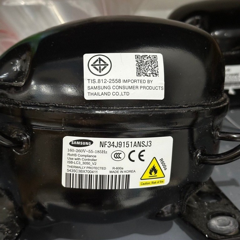Block Máy Nén Tủ Lạnh SAMSUNG INVERTER Side By Side Mã  NF34J9151ANSJ3 Chạy Gas R600a  (Sản Phẩm Mới