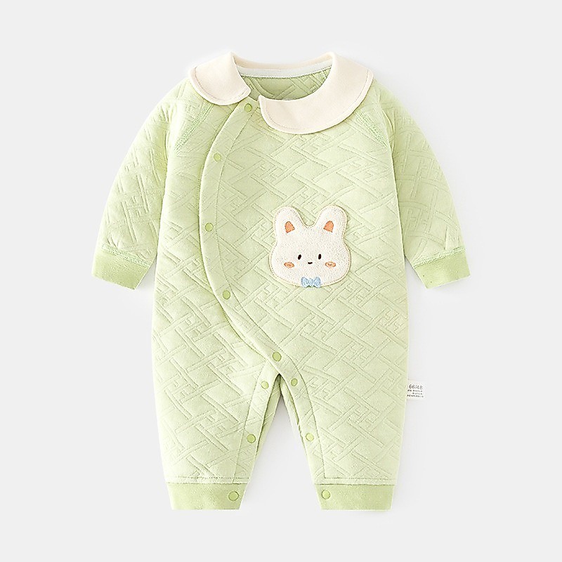 0-2 Years Baby Romper Thick Warm Cute Bunny Cotton Collar Jumpsuit Newborn Clothes