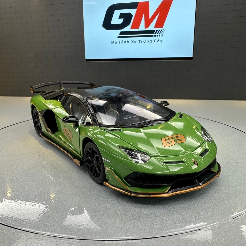 GM - Mô hình xe Lamborghini Aventador SVJ 63 Edition tỷ lệ 1:24 đúc hợp kim - Mở full trưng bày và l