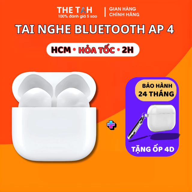 Tai Nghe Bluetooth AP 4 Bản Cao Cấp PIN 8H Bass Căng Đàm Thoại Định Vị Full Định Vị BH 12 THÁNG
