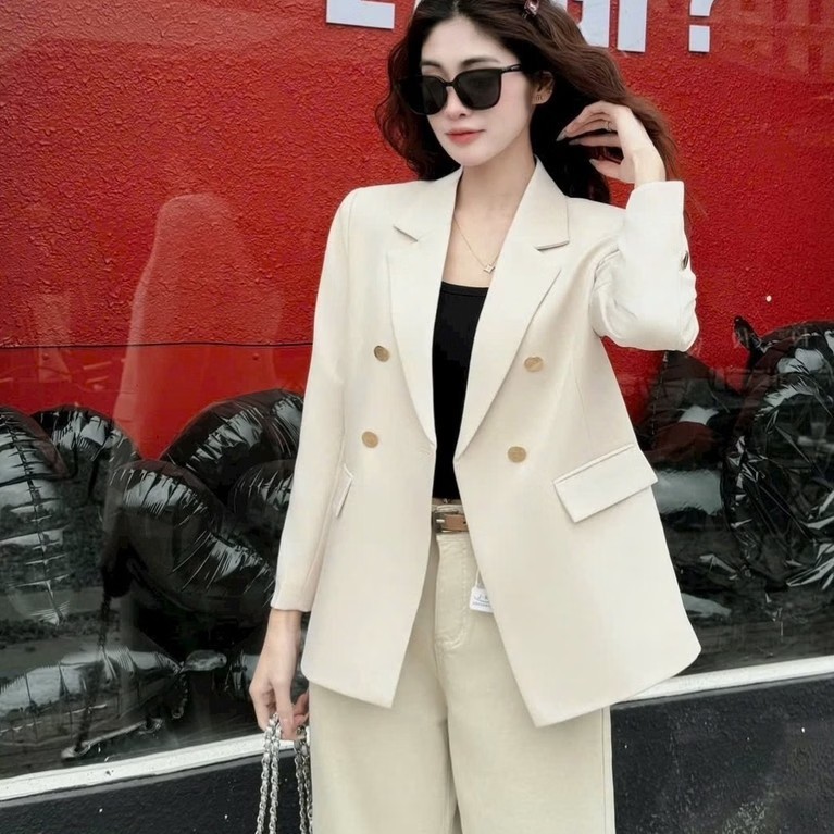 Áo Vest Blazer Hàn Quốc xẻ sau tôn dáng trẻ trung