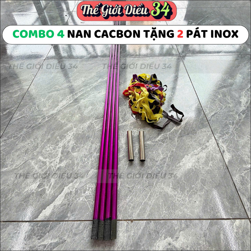 combo 4 nan cacbon làm diều , nan cacbon tím 1m1 1m25 1m4 dùng làm diều sáo 2m2 2m5 2m8  Nvt -17