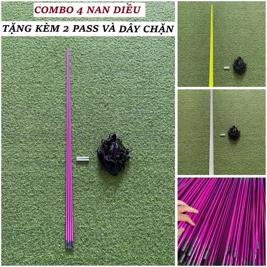 combo 4 nan cacbon làm diều , nan cacbon tím xanh chuối đen xoắn 80cm 95cm 1m1 1m25 1m4 dùng làm diề
