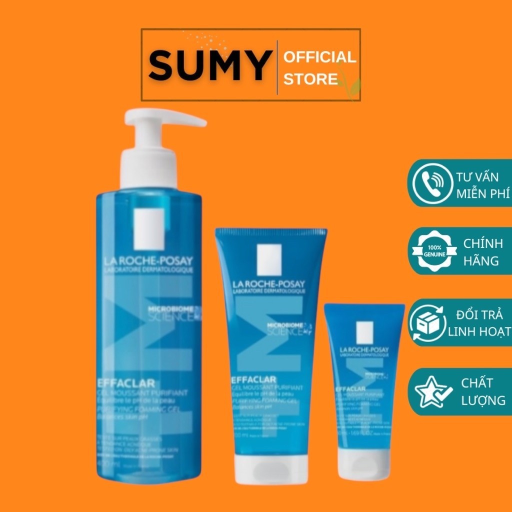 Sữa Rửa Mặt La Roche Posay Dạng Gel Tạo Bọt Giảm Mụn, Kiềm Dầu Effaclar Foaming Gel 50ml 200ml 400ml - SUMY