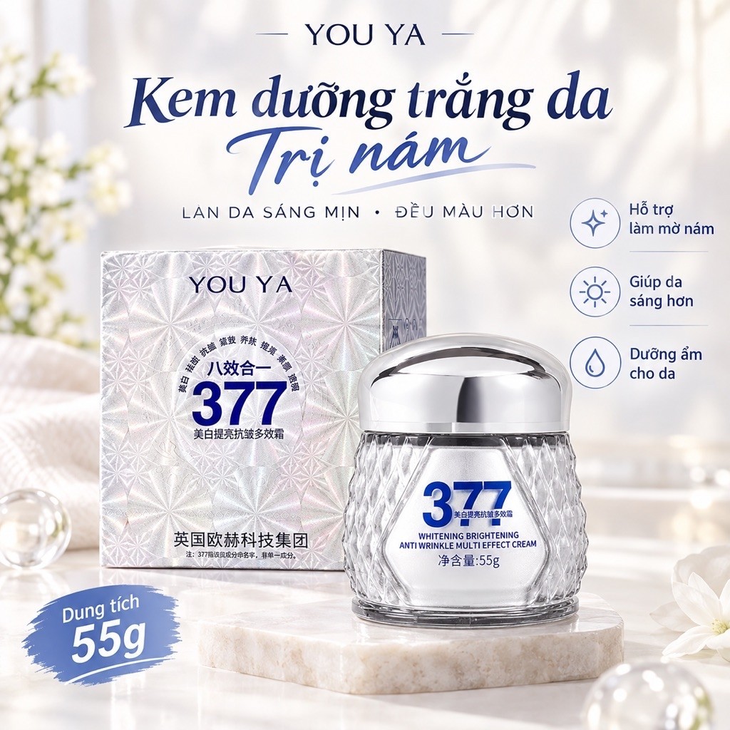Kem Dưỡng Da YOU YA 377 Giúp Cải Thiện Thâm Nám, Làm Đều Màu Da & Căng Bóng 55g