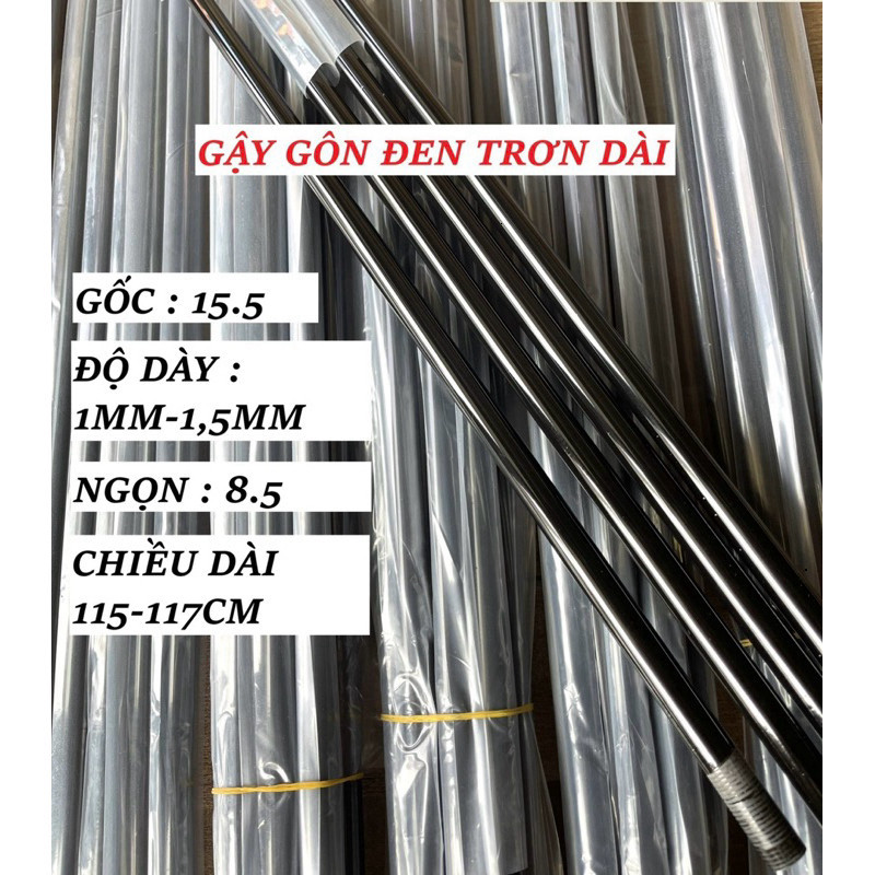 Thanh gôn đen trơn làm khung cái carbon cho diều 2m 2m5 2m8 3m Song Vân Đuôi Cá Đại Trà Mẹ Bồng Con 