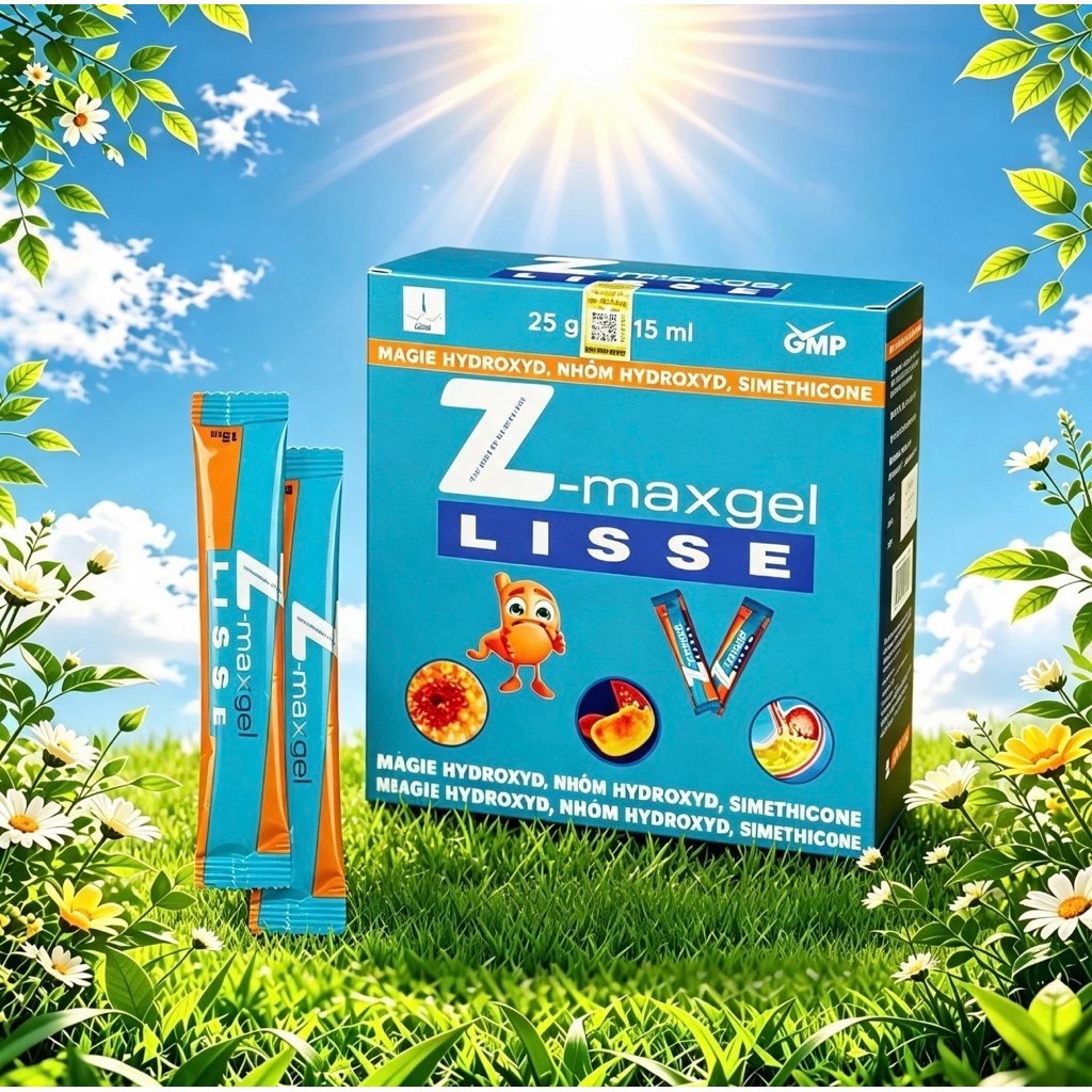 Lisse Gel dạ dày  Z-MAXGEL, hộp 25 gói x 15ml, hỗ trợ các bệnh về dà dày, tá tràng
