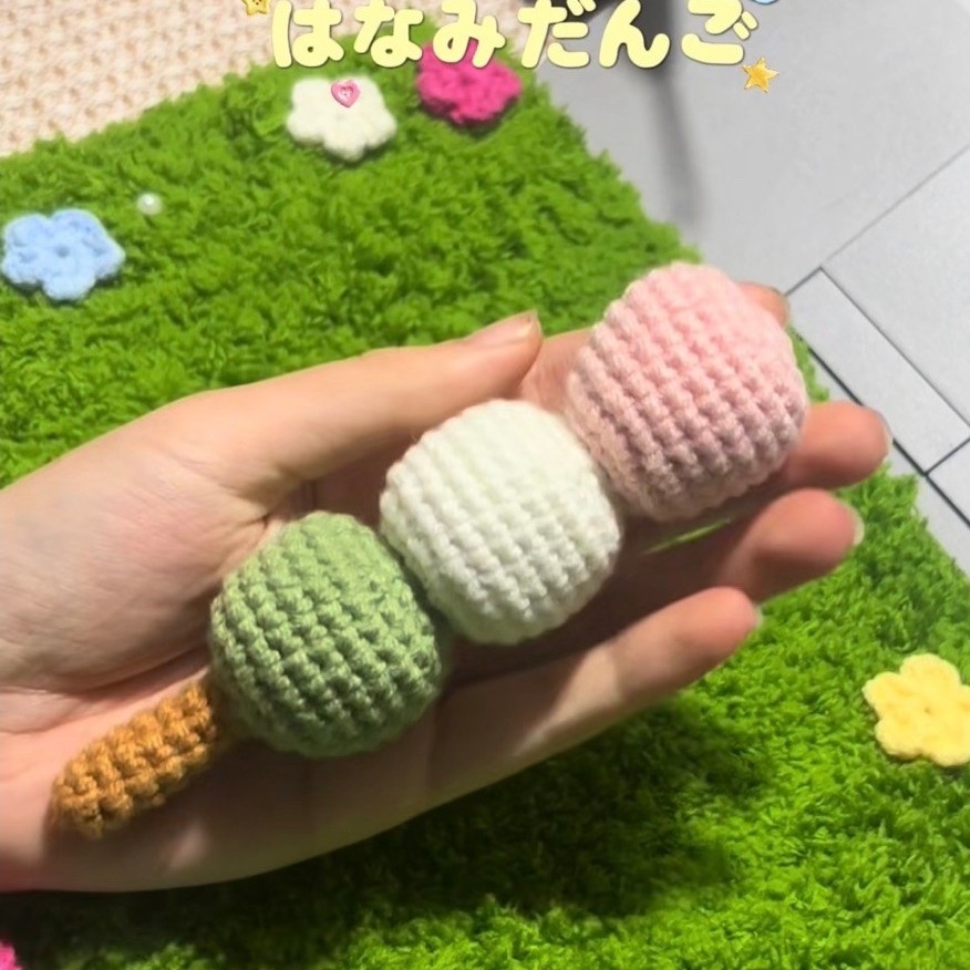 Móc khoá len Bánh Dango Nhật Bản handmade xinh iu