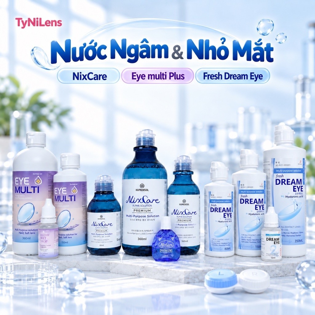 NƯỚC NGÂM, NHỎ MẮT LENS NIX CARE, FRESH DREAM EYE, EYE PLUS MULTI SOLUTION Dung Tích 360ml,160ml, 80