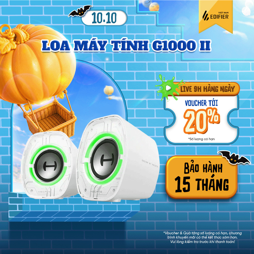 Loa Máy Tính Bluetooth EDIFIER G1000 II | Công Suất 4W | Củ Loa Toàn Dải | 9 Hiệu Ứng Đèn Led | Bảo Hành 15 Tháng