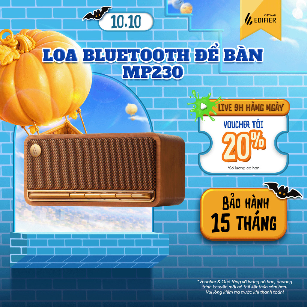 Loa Bluetooth Để Bàn EDIFIER MP230 | Công Suất 20W | Thời Gian Sử Dụng Đến 10H | Vỏ Gỗ Chống Dội Âm | Bảo Hành 15 Tháng