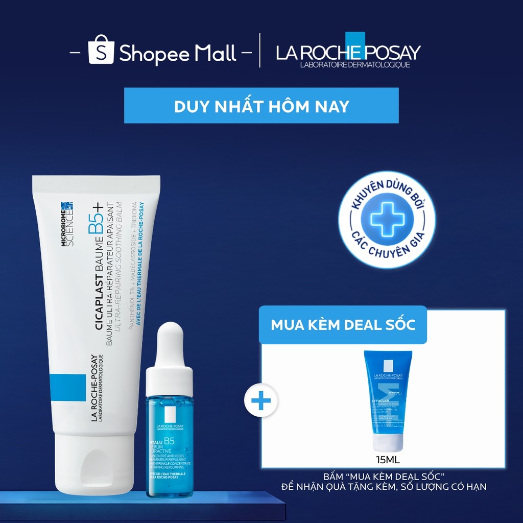 [VB HO Hyalu] Bộ sản phẩm dưỡng ẩm và phục hồi làn da La Roche-Posay Cicaplast Baume B5+ 40ml