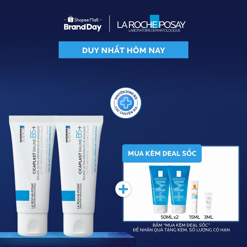 [VB] Bộ đôi kem dưỡng phục hồi đa công dụng và làm dịu da La Roche-Posay Cicaplast Baume B5+ 40ml