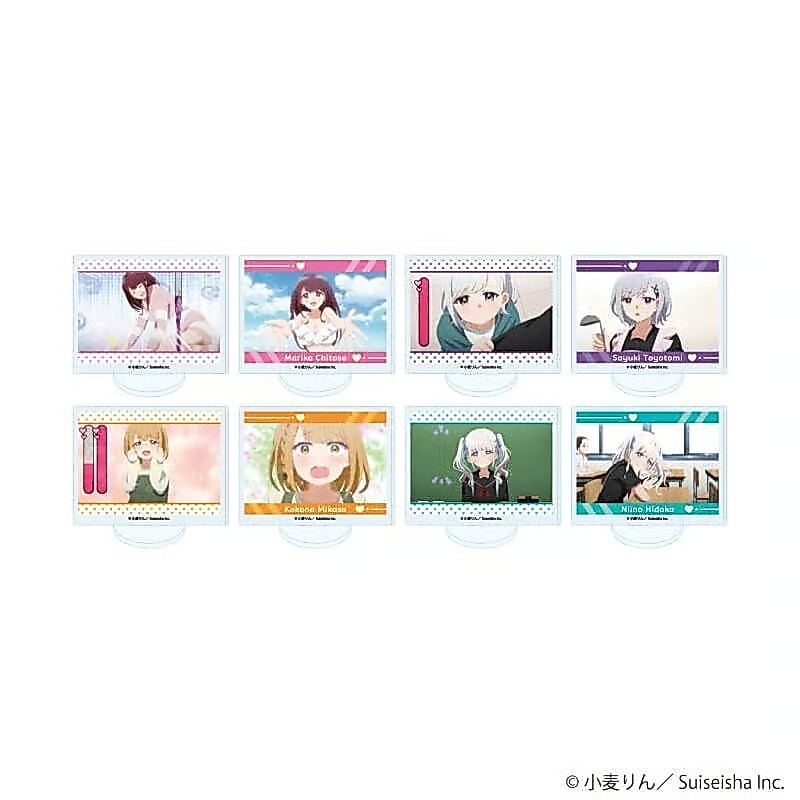 Marika 's Love Meter Tấm trục trặc Trang trí bàn làm việc Marika Chitose Stand Sayuki Toyotomi Bộ sư